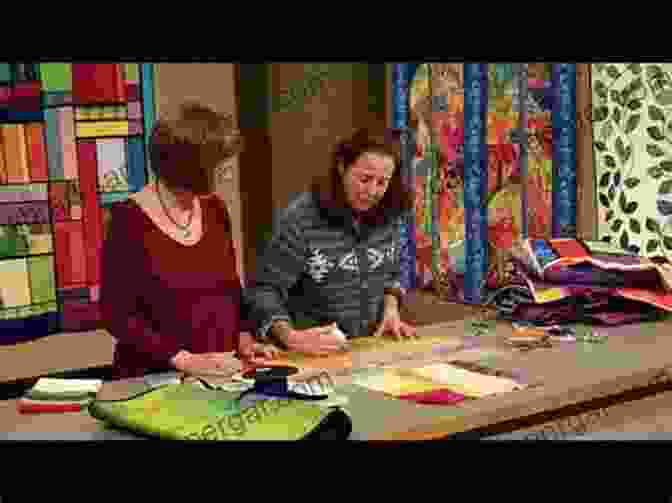 A Behind The Scenes Shot Showing Allie Aller Working On A Stained Glass Quilt, Showcasing Her Meticulous Process Allie Aller S Stained Glass Quilts Reimagined: Fresh Techniques Design