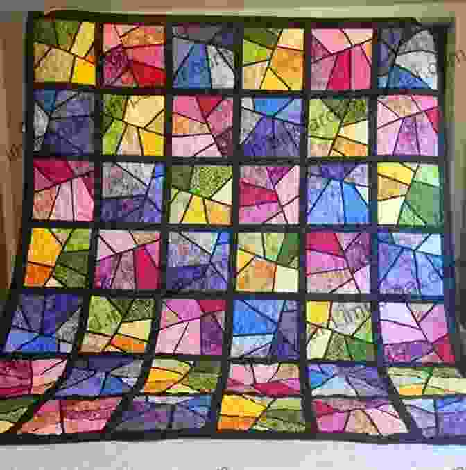 A Close Up Of A Vibrant Stained Glass Quilt Featuring Geometric Patterns And Iridescent Hues Allie Aller S Stained Glass Quilts Reimagined: Fresh Techniques Design