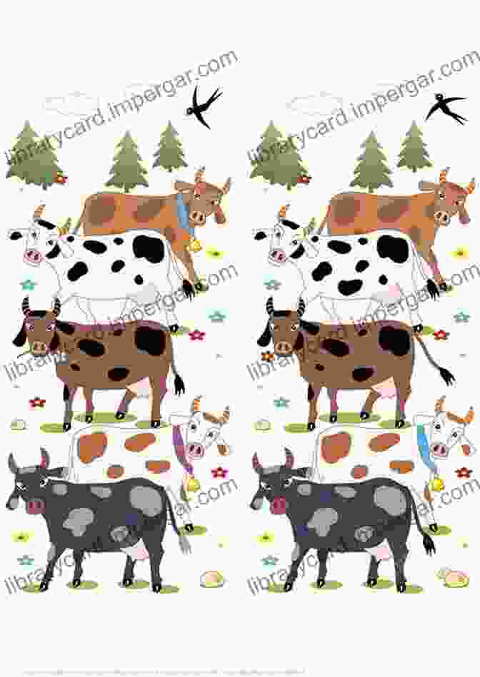 A Collection Of Spot The Difference Puzzles Featuring Cows Spot The Difference For Adults Cows: Hidden Picture Puzzles For Adults With Cow Pictures