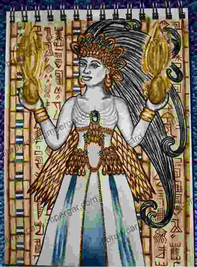 A Modern Painting Depicting The Babylonian Goddess Inanna, Adorned With Lapis Lazuli And Gold Jewelry. Babylonian Mythology (Mythology And Culture Worldwide)