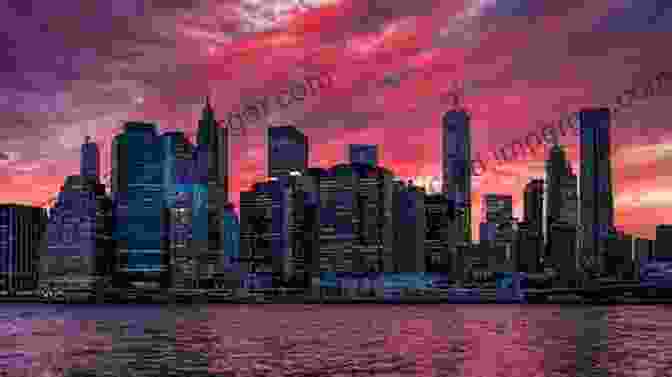 A Stunning Photograph Of The New York City Skyline At Dusk, Featuring Skyscrapers And A Vibrant Sky. Spot The Difference For Adults New York CIty: Hidden Picture Puzzles For Adults With New York City Pictures