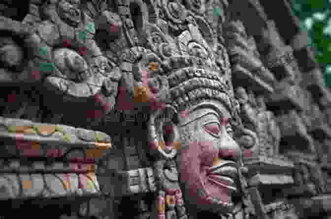 Close Up Of Intricate Maya Carvings On A Stone Slab Space And Sculpture In The Classic Maya City