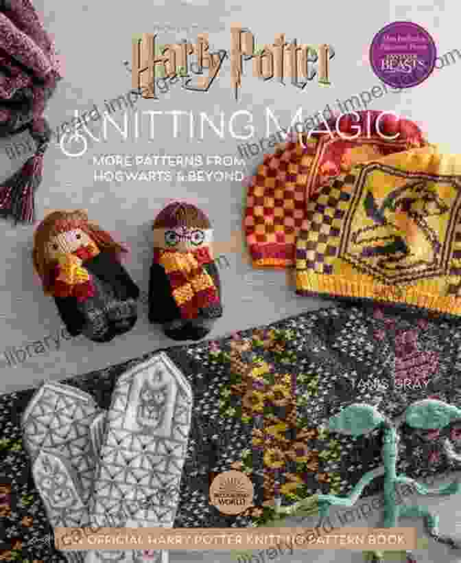 Cover Of Literary Knits Book Featuring A Knitted Harry Potter Scarf With A Lightning Bolt Design Literary Knits: 30 Patterns Inspired By Favorite