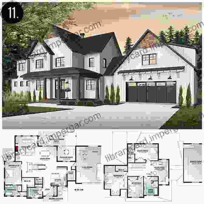 Modern Farmhouse House Floor Plan With Open Floor Plan And Expansive Kitchen Modern Framhouse 3 Bed Room 2 Bath Room House Floor Building Plans : FULL CONSTRUCTION DRAWING PLANS