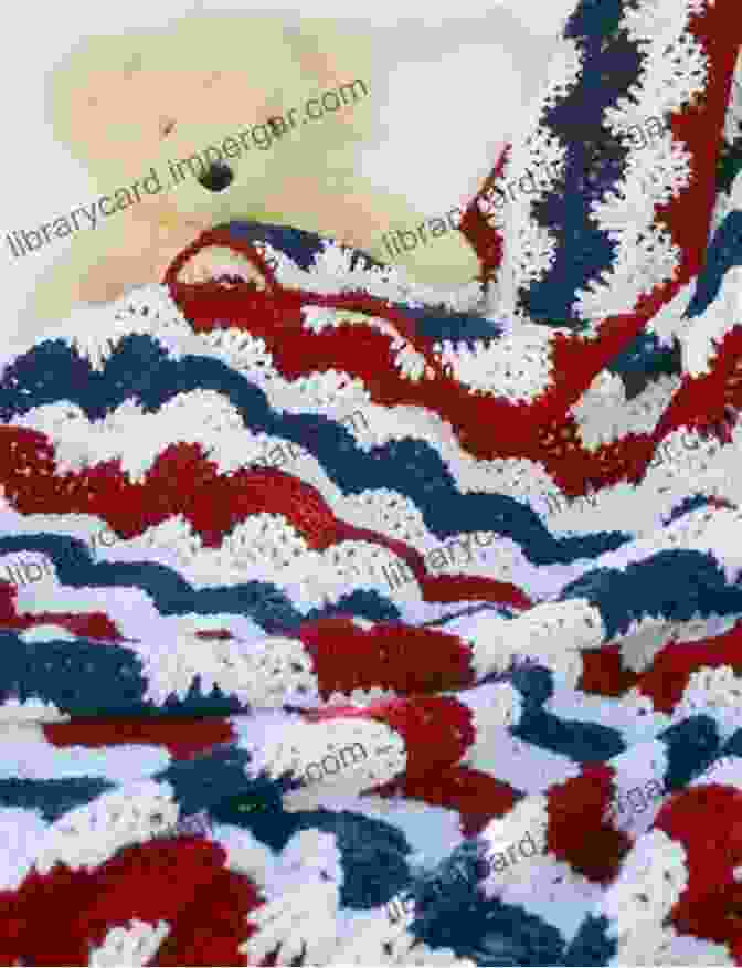 The Red, White, And Blue Afghan Book Cover Featuring A Vibrant Crocheted Afghan With Intricate Patriotic Patterns The Red White And Blue Afghan